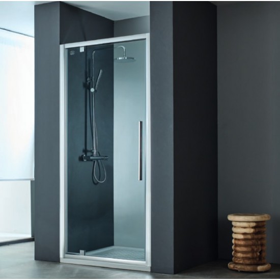 Καμπίνα Ντουζιέρας Devon Pivot Clean Glass PF90C-100 με 1 ανοιγόμενo φύλλo 87-91x195cm Chrome